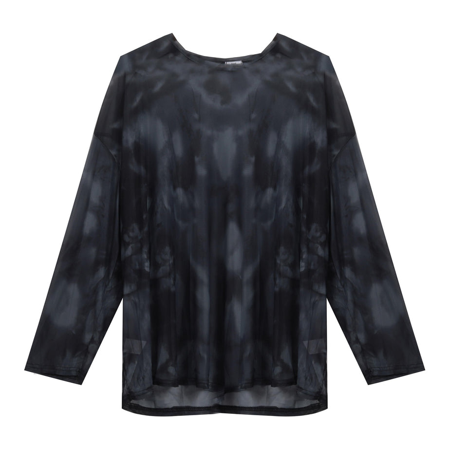 Y2k Tie Dye Long Sleeve Mesh T-shirt