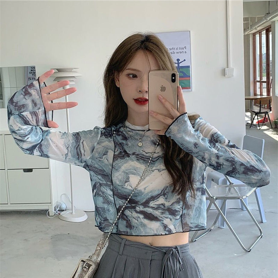 Y2k Tie Dye Long Sleeve T-shirt