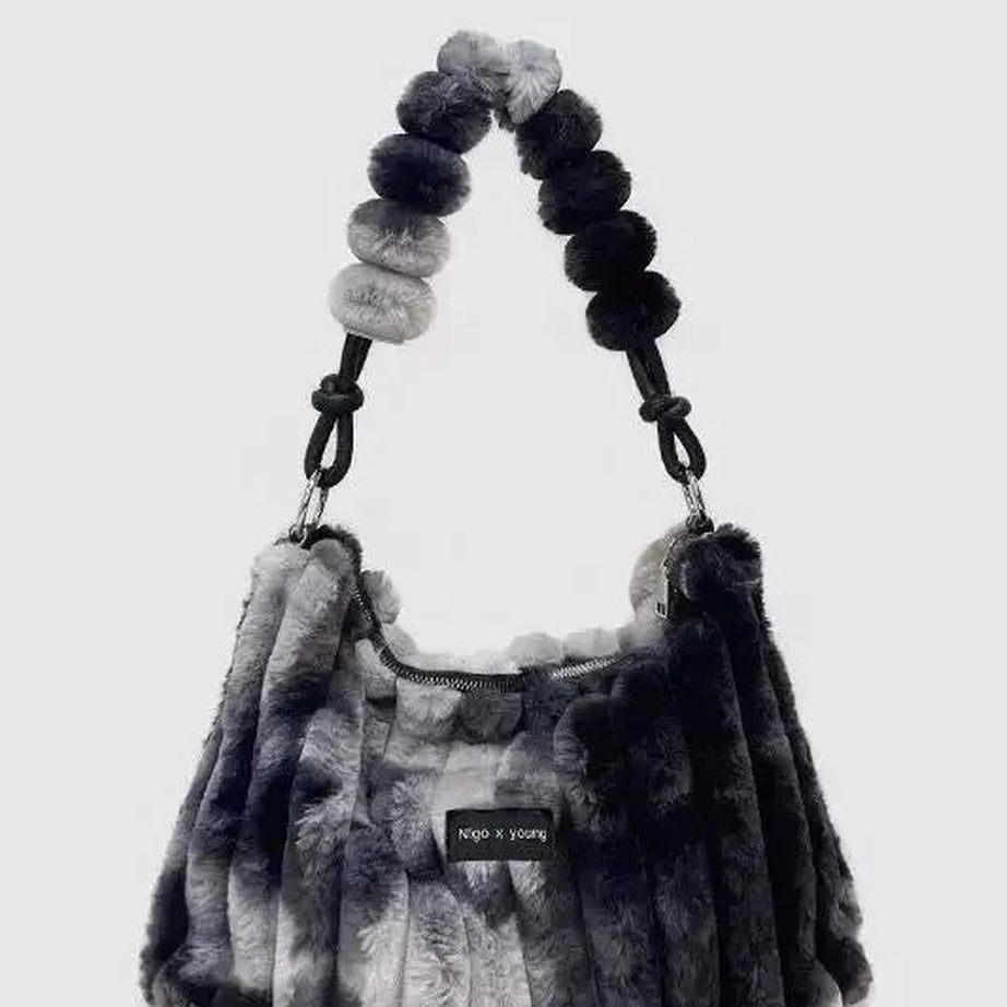 Y2k Tie Dye Plush Tote Bag