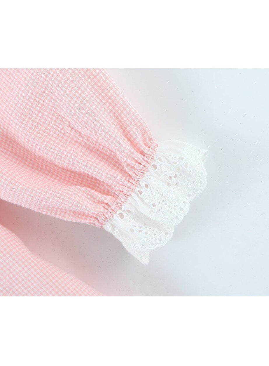 Y2k Tie-Neck Plaid Mini Dress