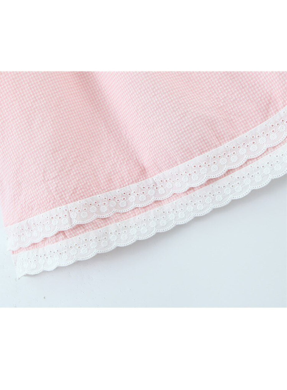 Y2k Tie-Neck Plaid Mini Dress