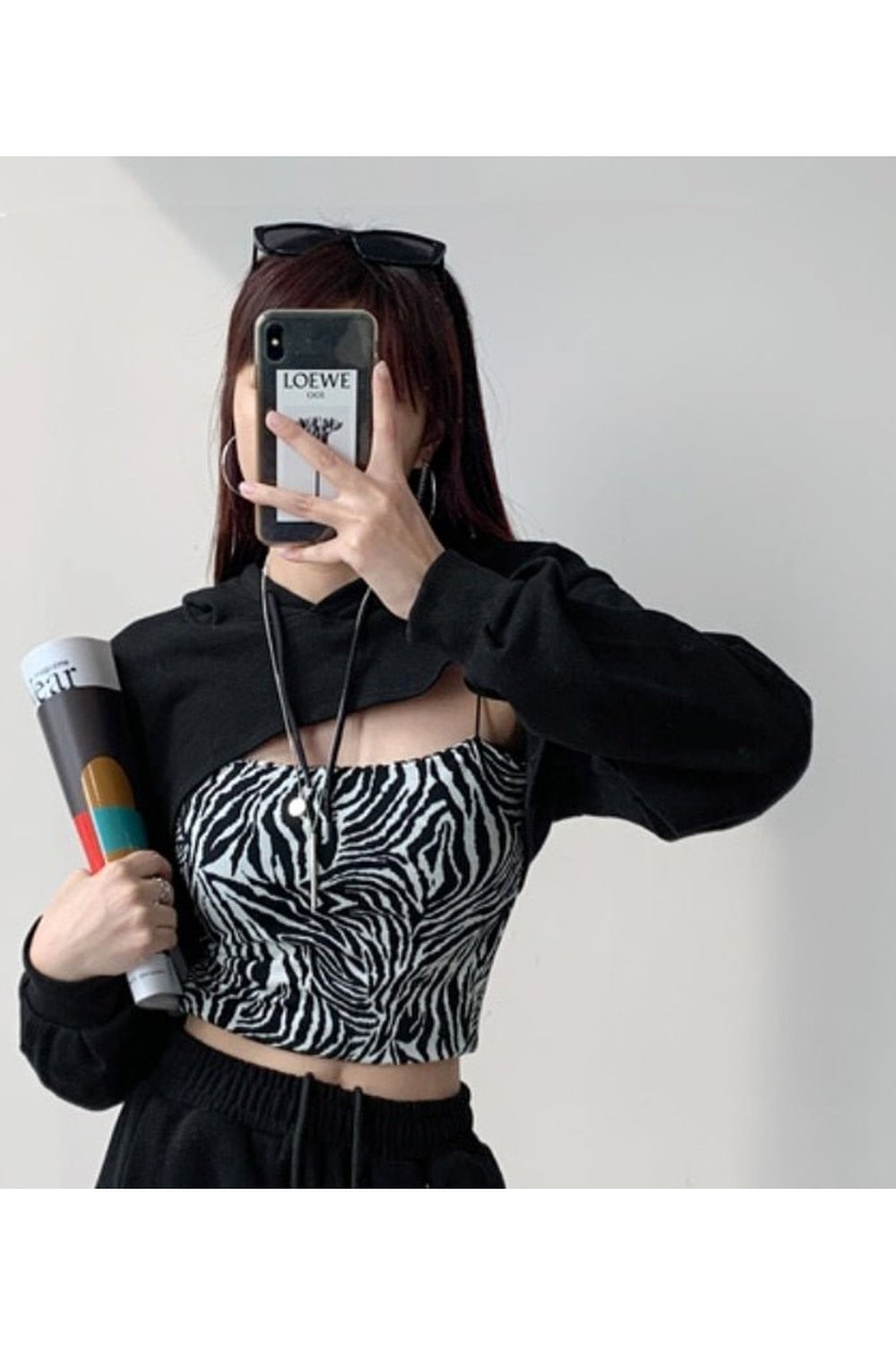 Y2k Trendy Crop Hoodie