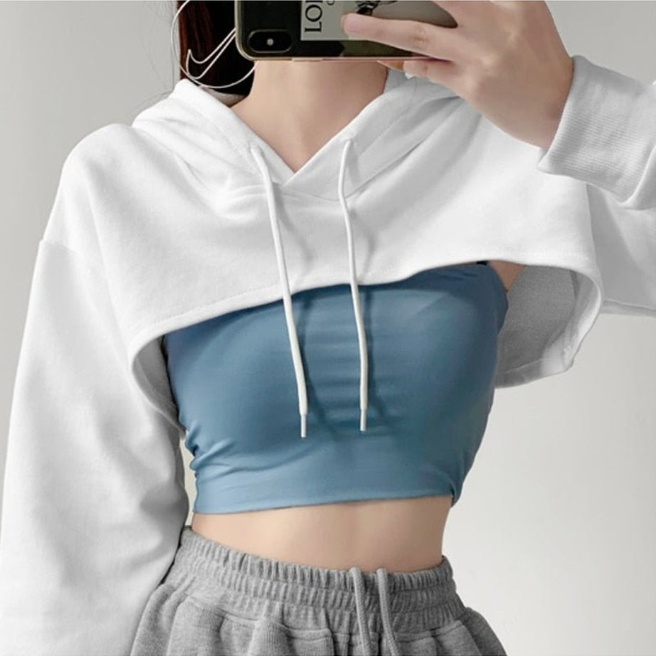 Y2k Trendy Crop Hoodie