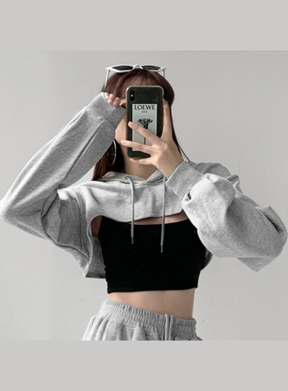 Y2k Trendy Crop Hoodie