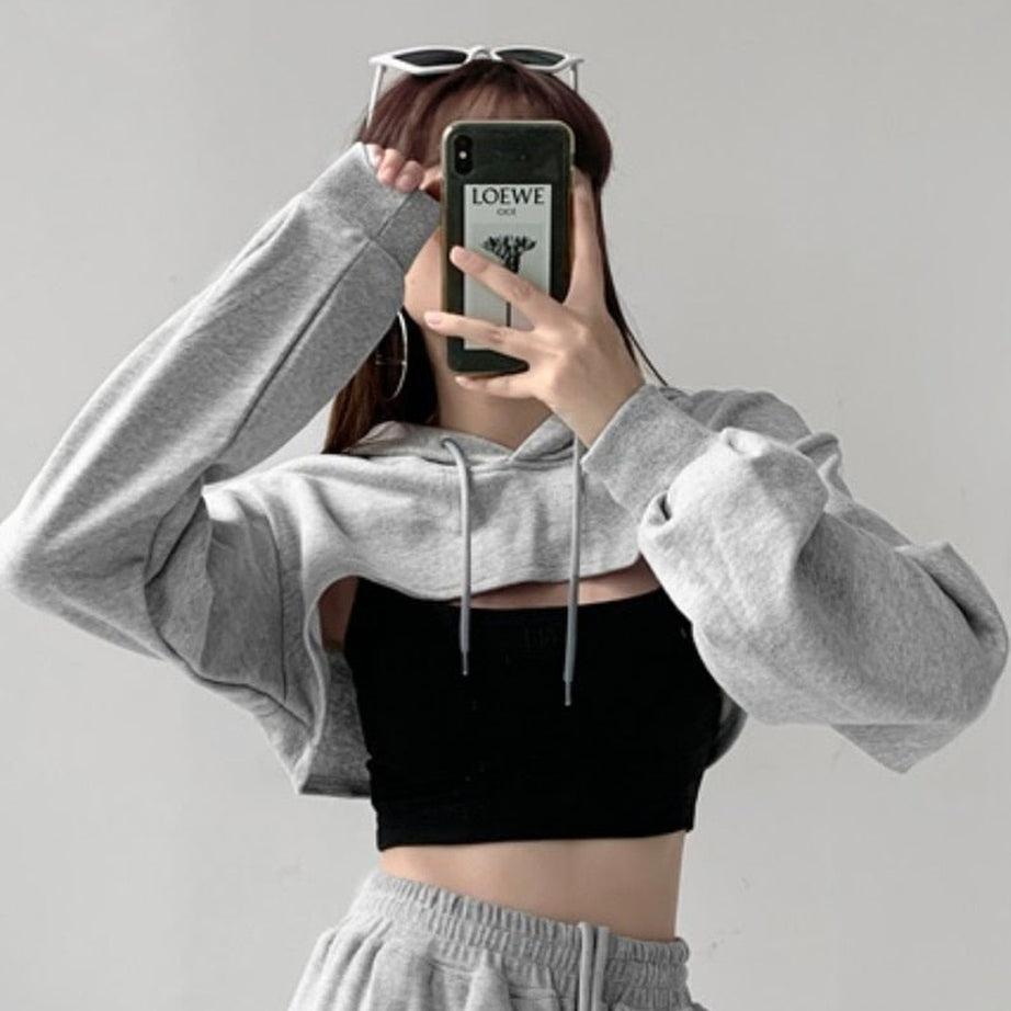 Y2k Trendy Crop Hoodie