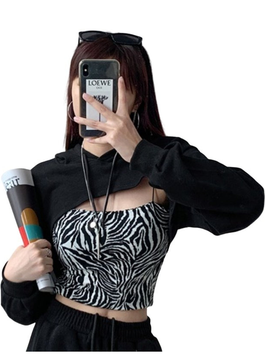 Y2k Trendy Crop Hoodie