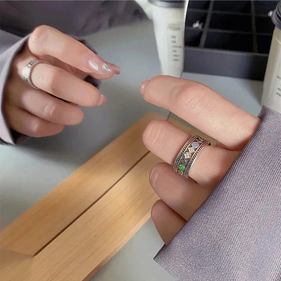 Y2k Trendy Thai Silver Ring
