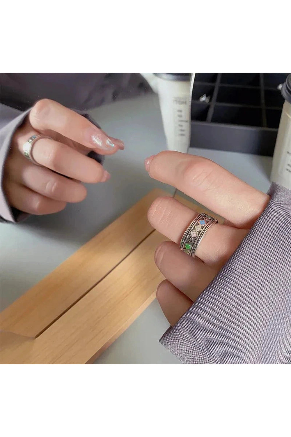 Y2k Trendy Thai Silver Ring