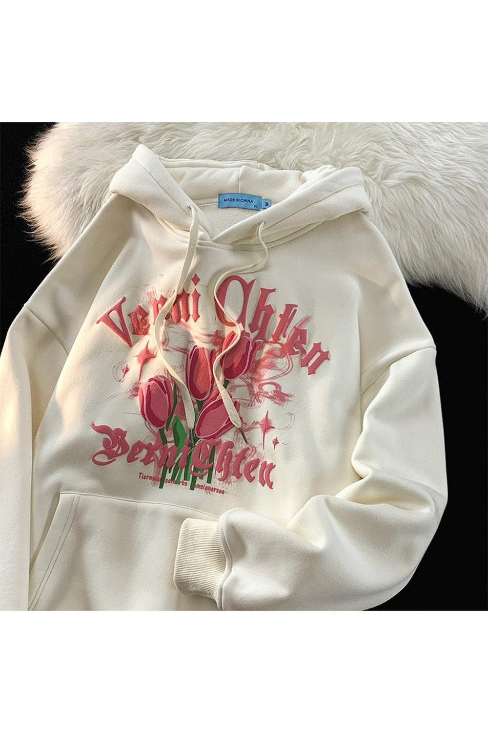 Y2k Tulip Print Hoodie
