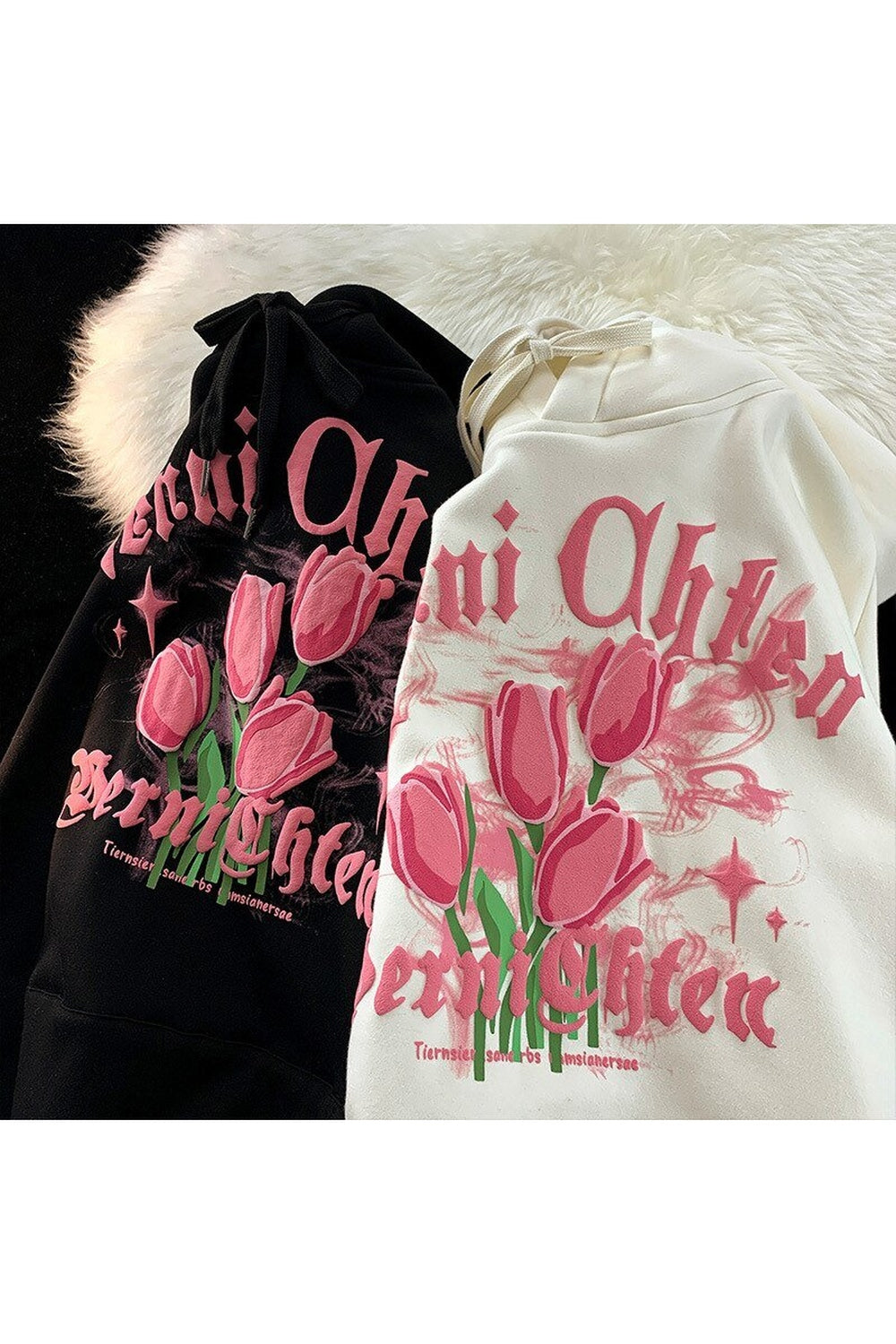 Y2k Tulip Print Hoodie