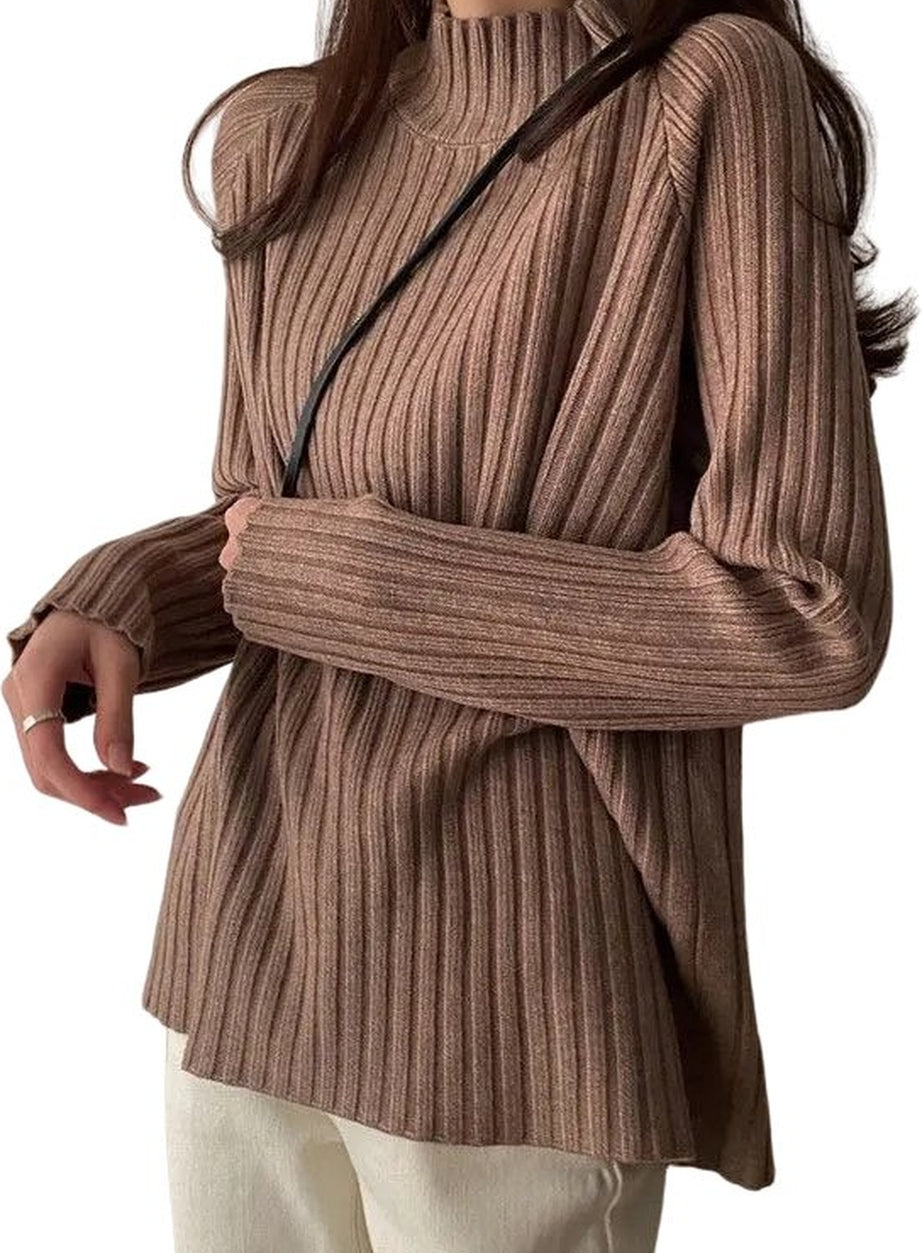 Y2k Turtleneck Solid Office Sweater