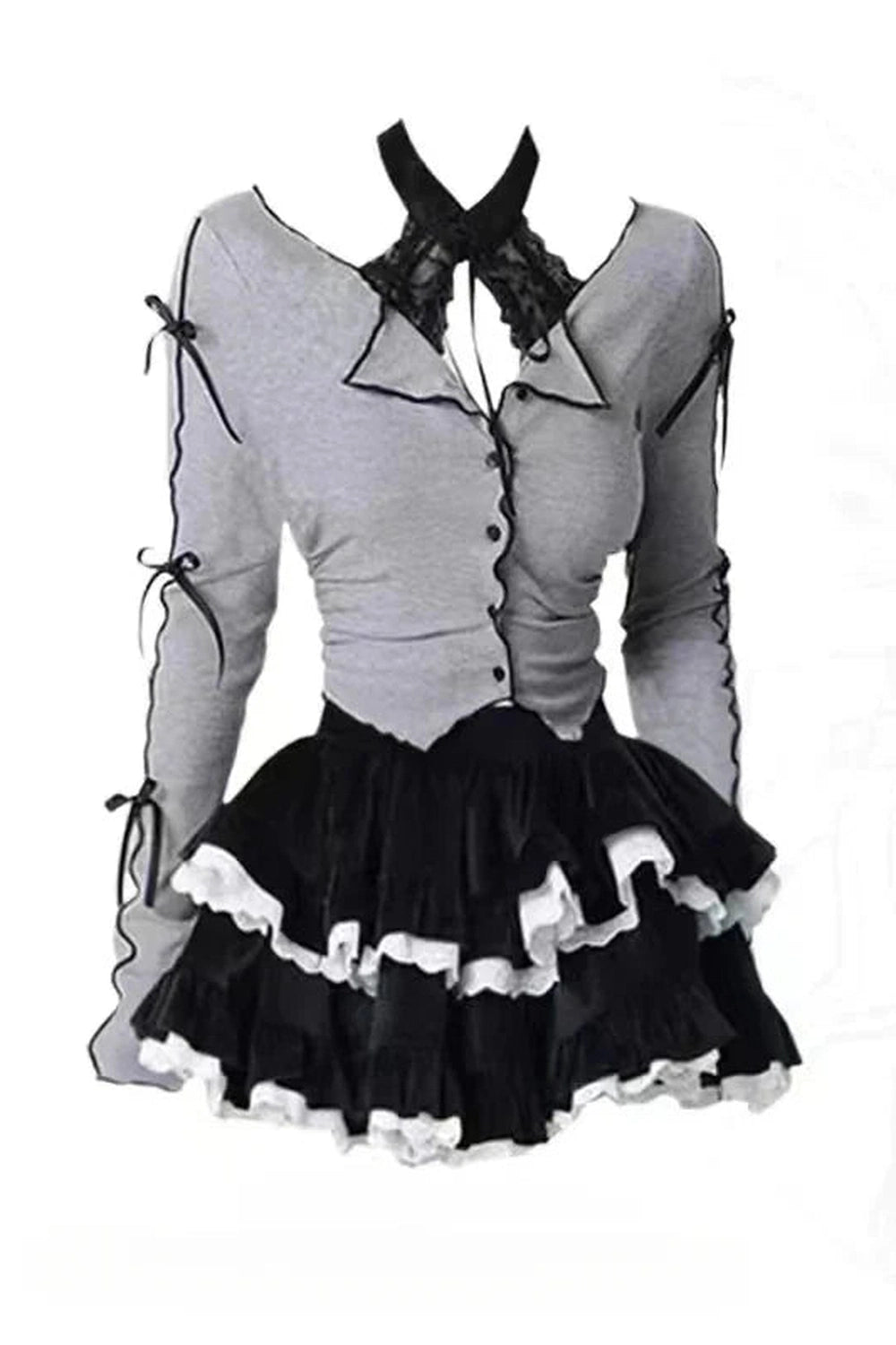 Y2k Two-Piece Long Sleeve Outfit