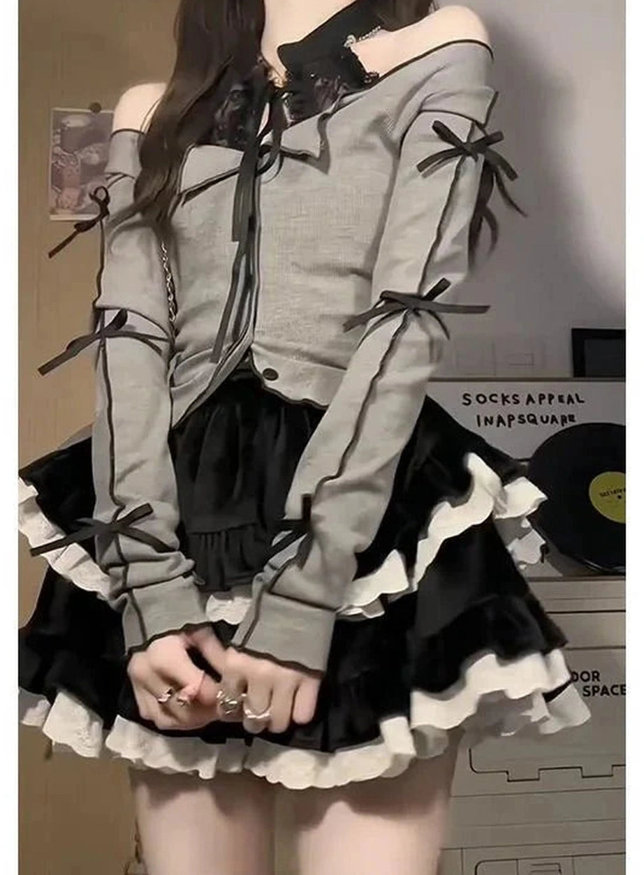 Y2k Two-Piece Long Sleeve Outfit