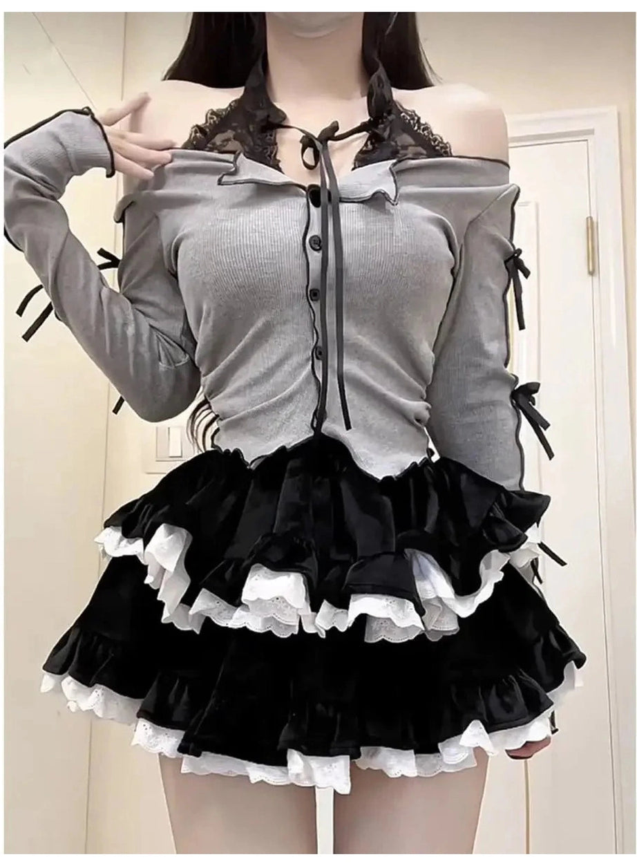 Y2k Two-Piece Long Sleeve Outfit