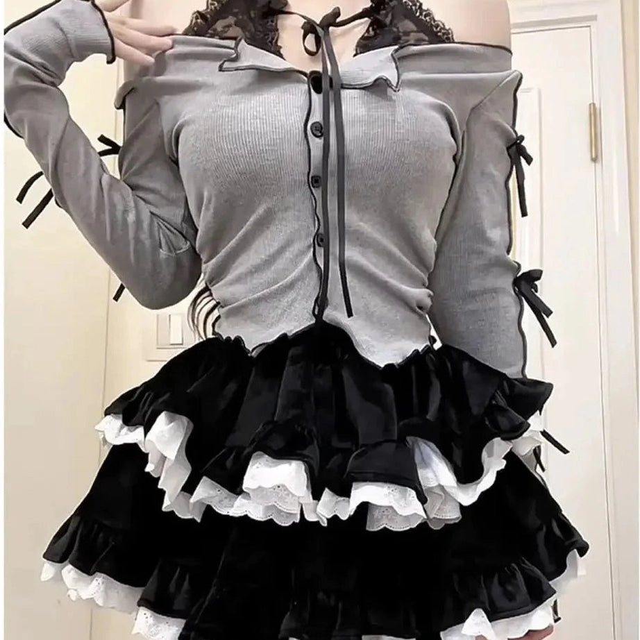 Y2k Two-Piece Long Sleeve Outfit