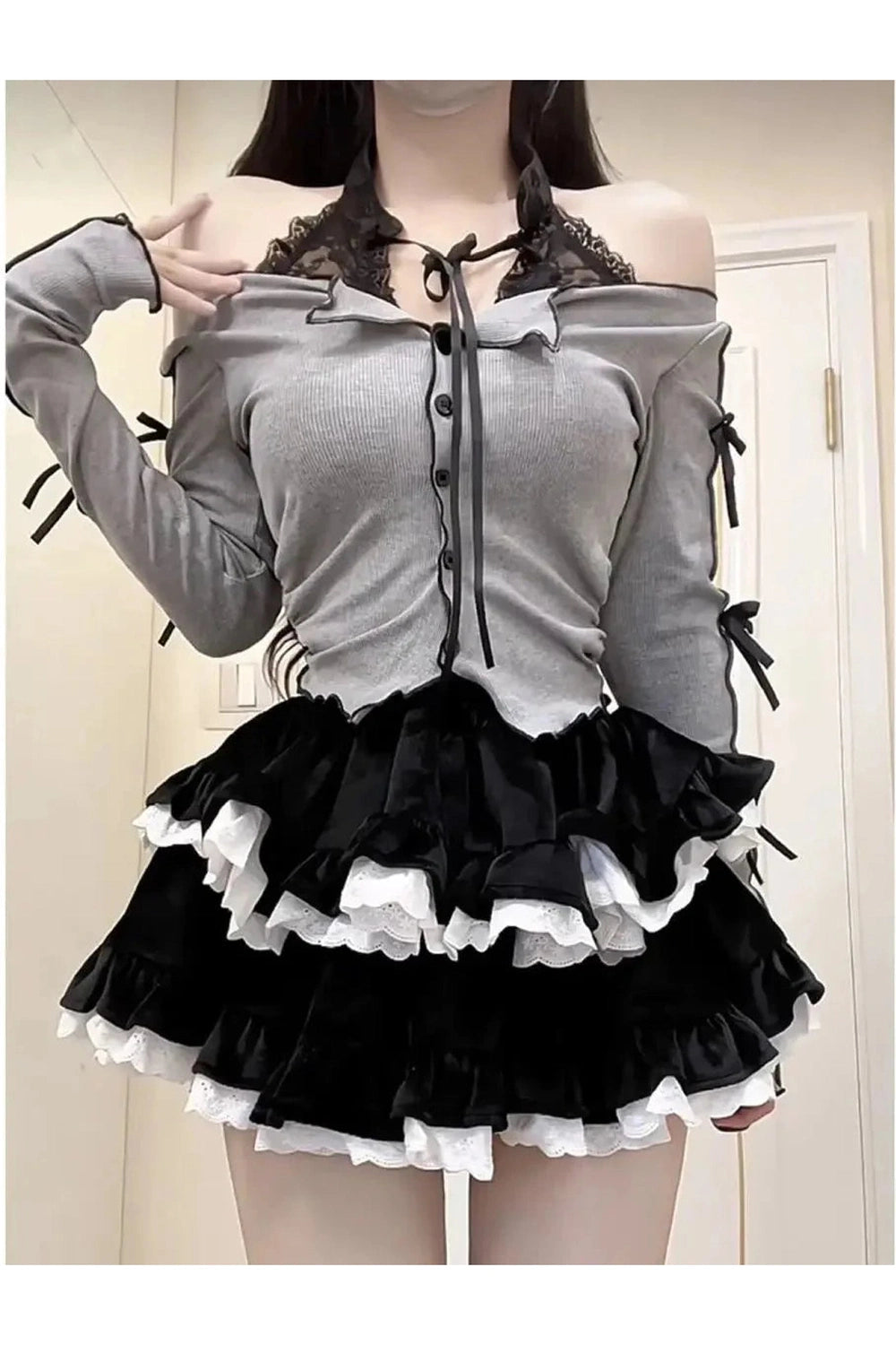 Y2k Two-Piece Long Sleeve Outfit