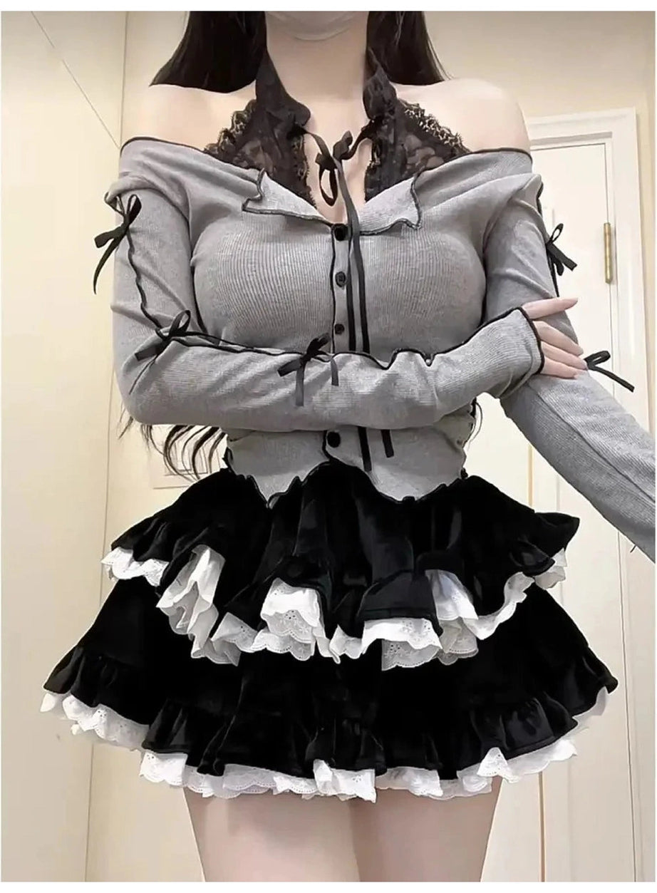 Y2k Two-Piece Long Sleeve Outfit