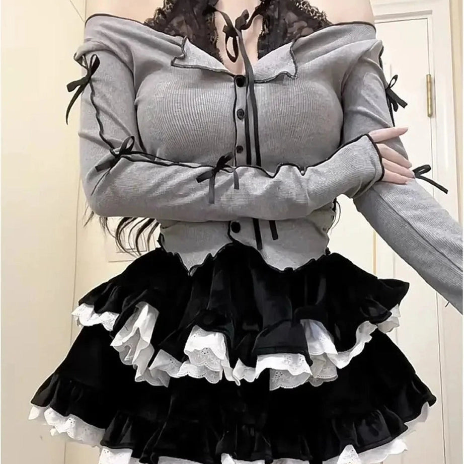 Y2k Two-Piece Long Sleeve Outfit