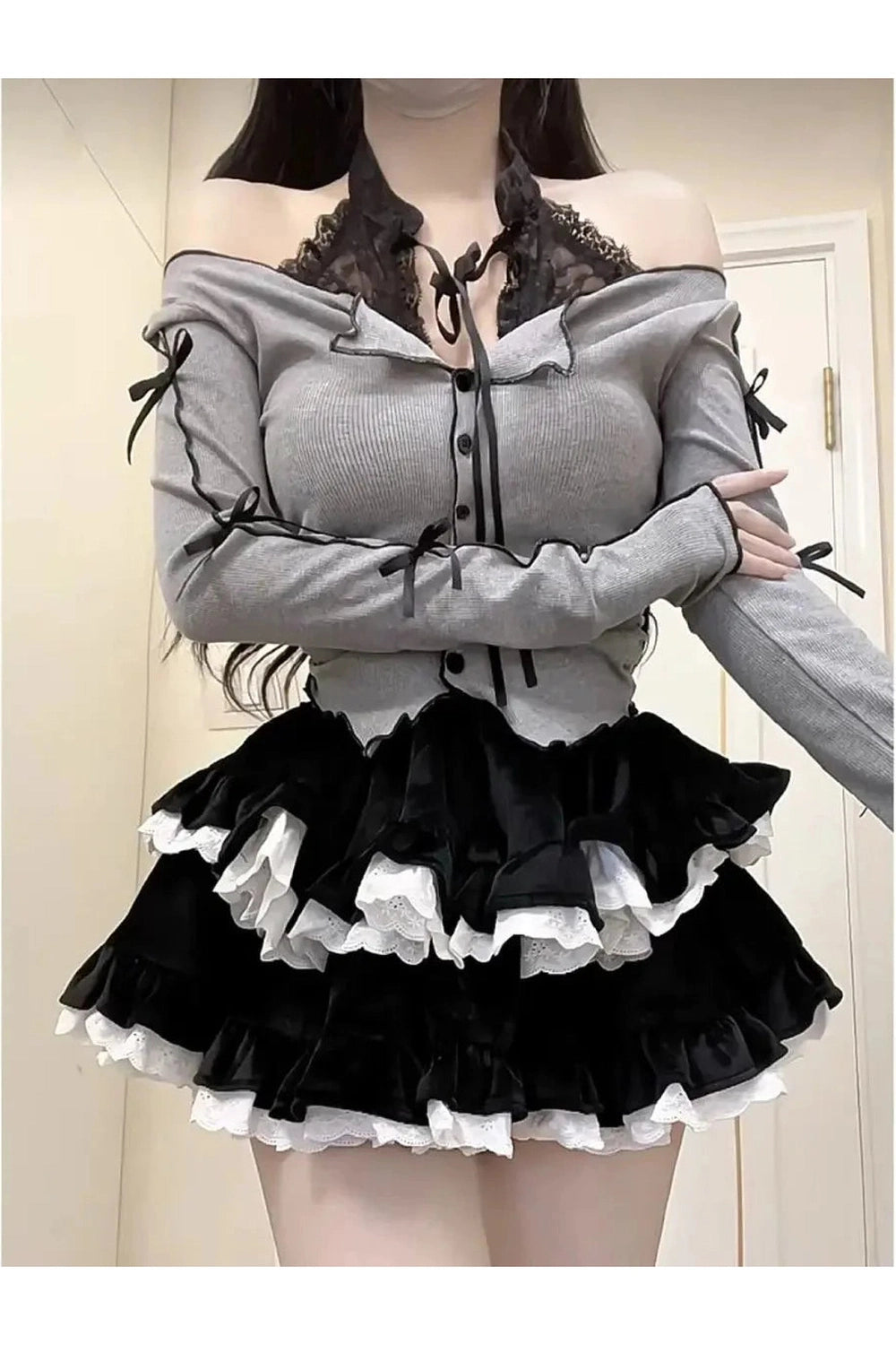 Y2k Two-Piece Long Sleeve Outfit