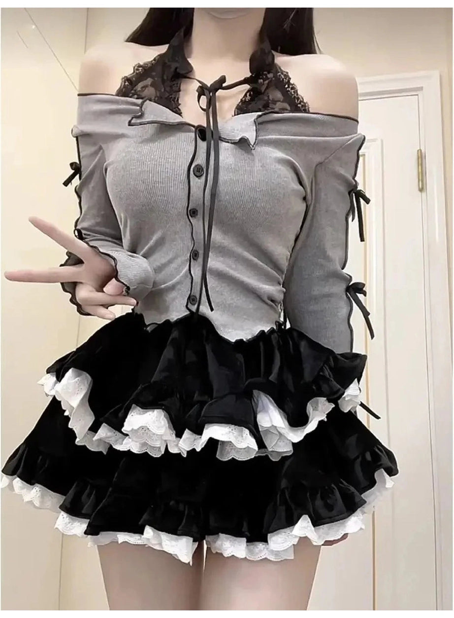 Y2k Two-Piece Long Sleeve Outfit