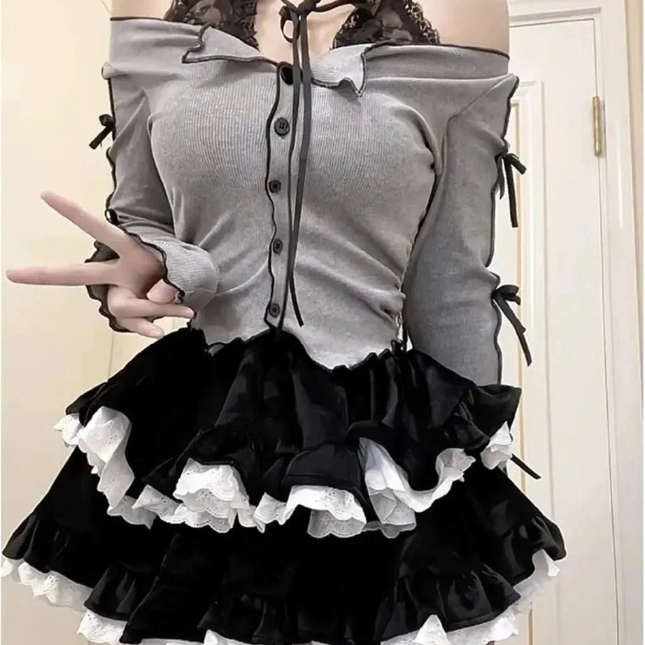 Y2k Two-Piece Long Sleeve Outfit