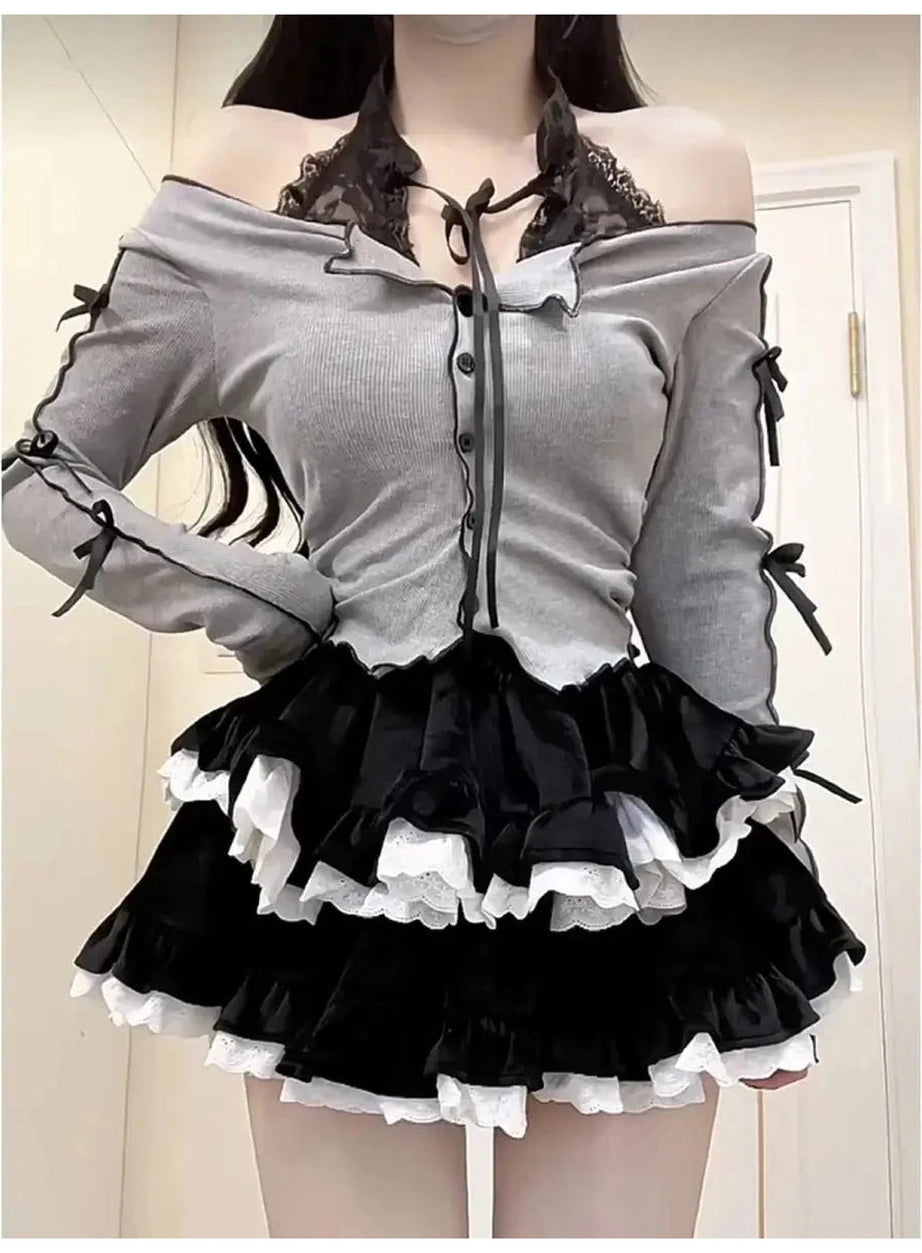 Y2k Two-Piece Long Sleeve Outfit