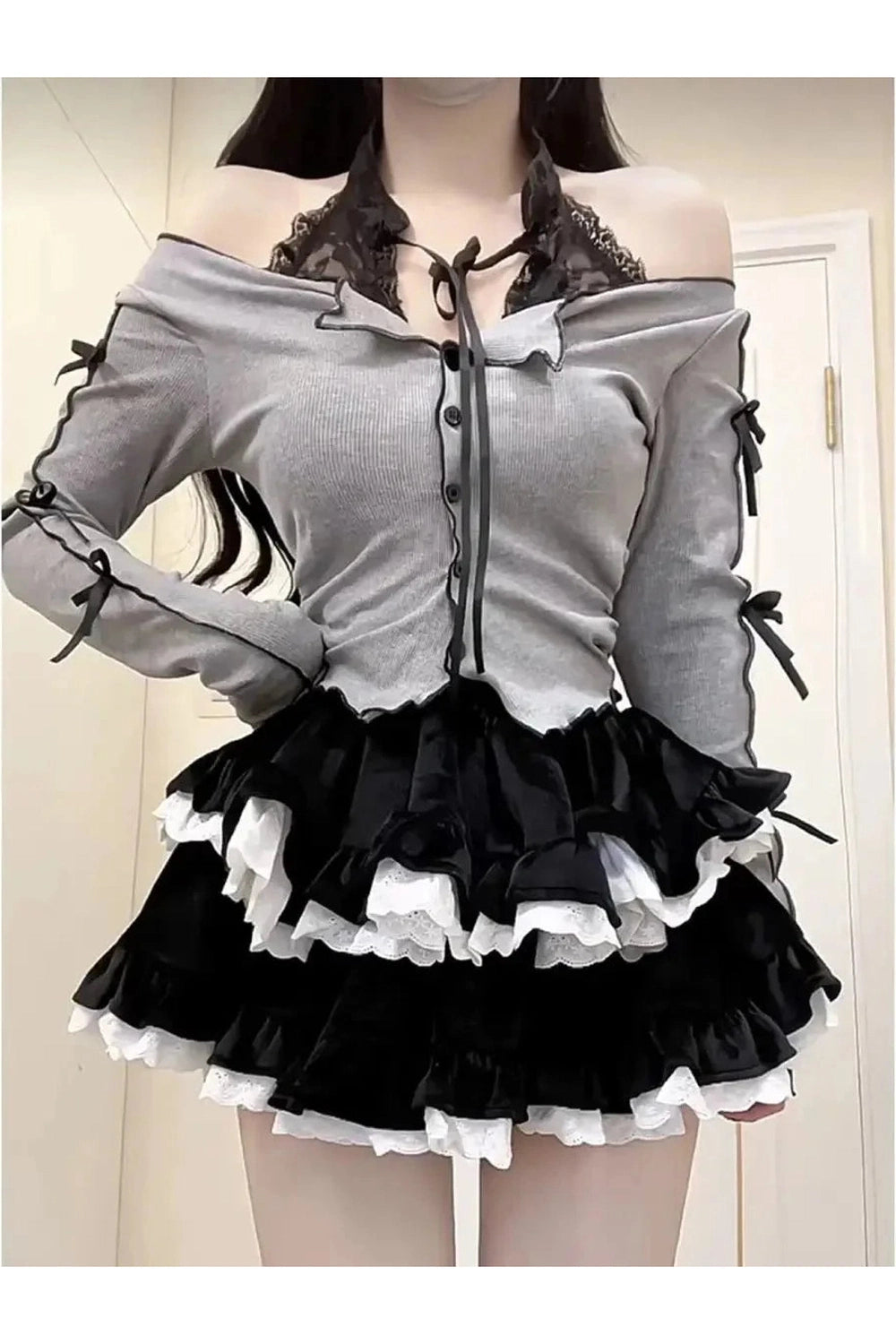 Y2k Two-Piece Long Sleeve Outfit