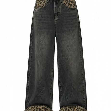 Retro Leopard Print Y2k Jeans