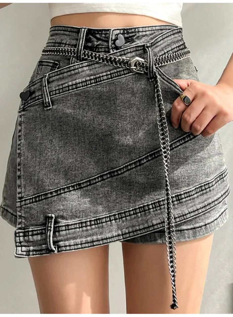 Y2k Urban Edge Chain Skirt