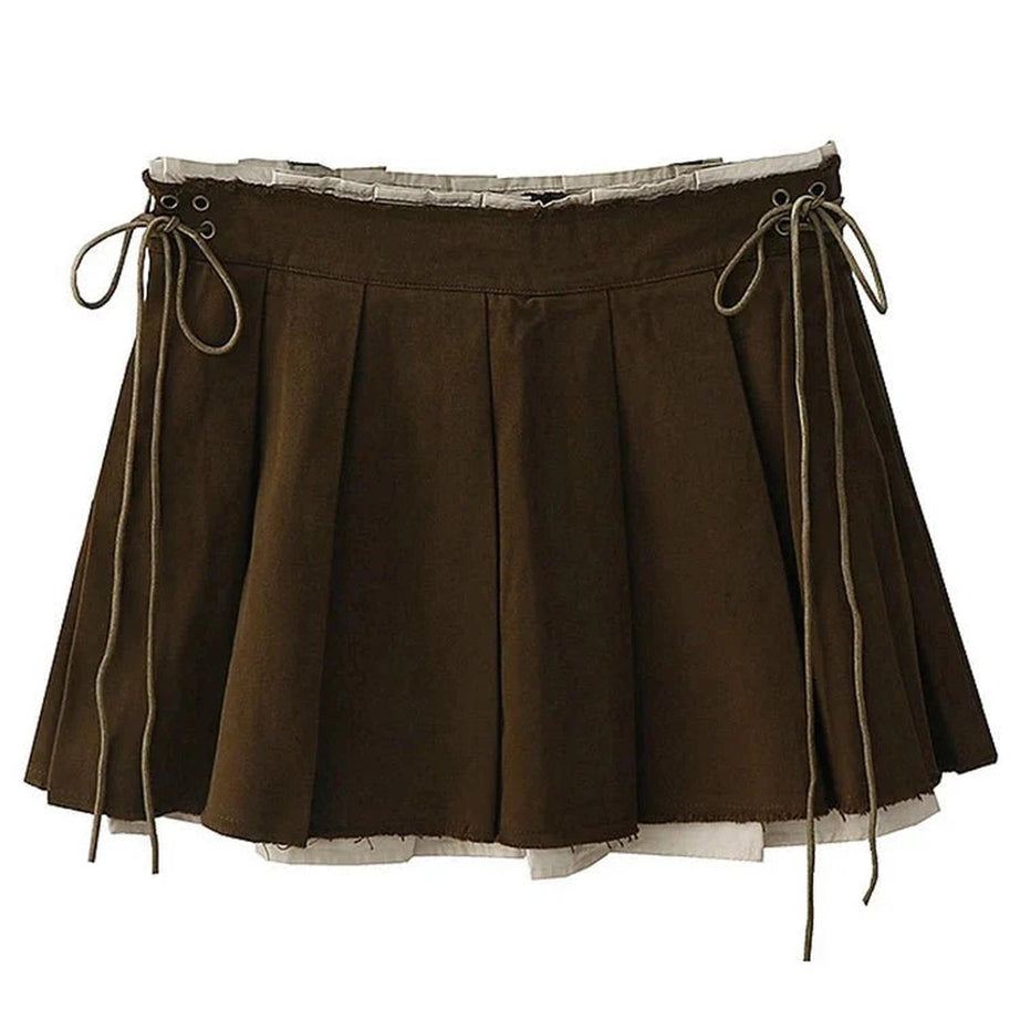 Y2k Urban Edge Drawstring Skirt