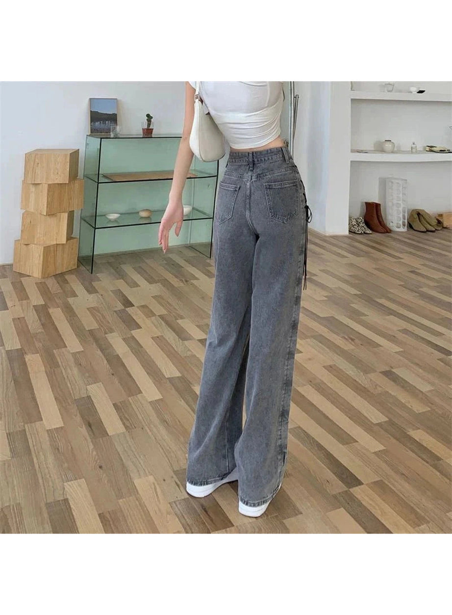 Y2k Urban Edge Lace-Up Denim