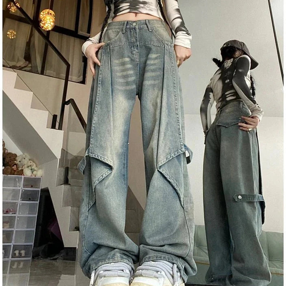 Y2k Urban Explorer Wide-Leg Denim