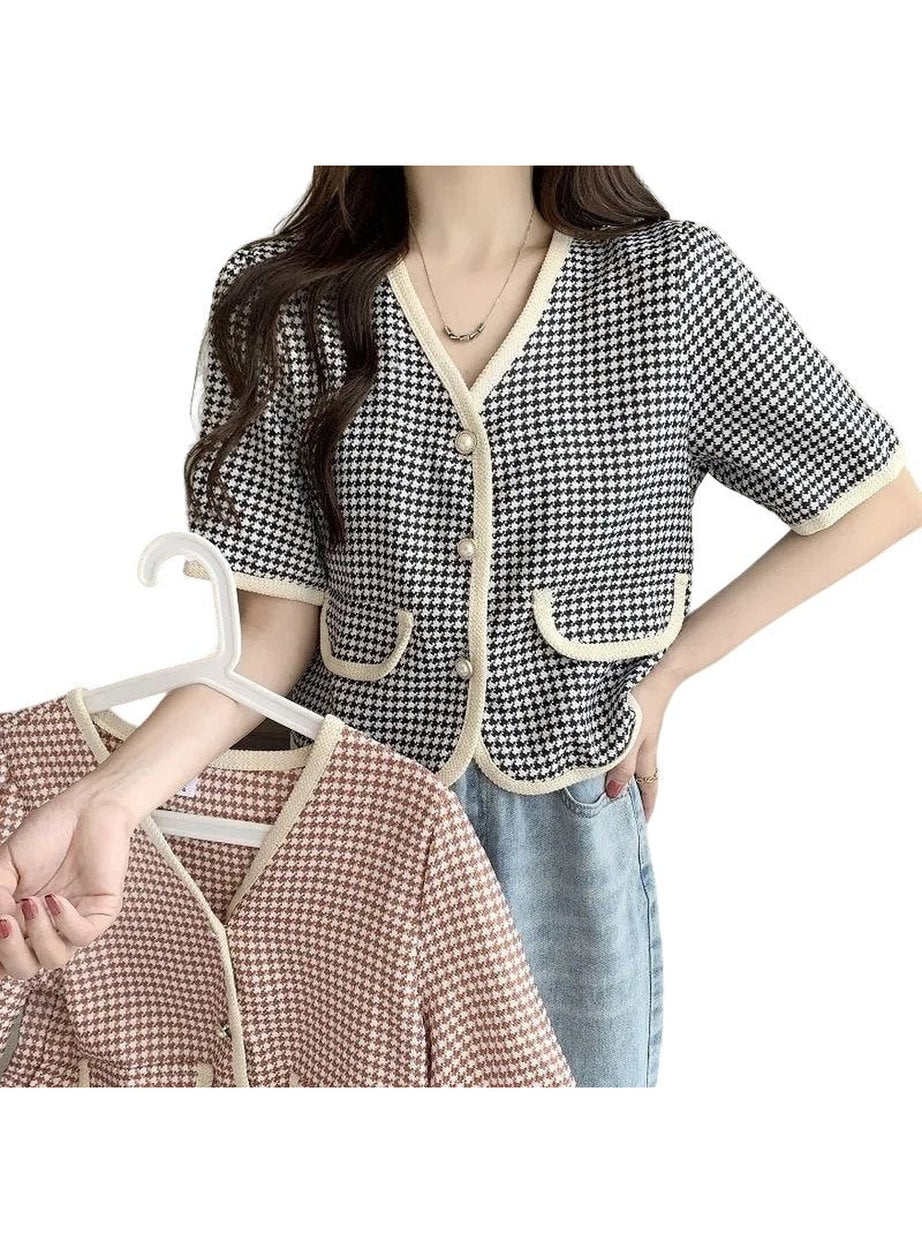 Y2k V-Neck Cropped Shirt