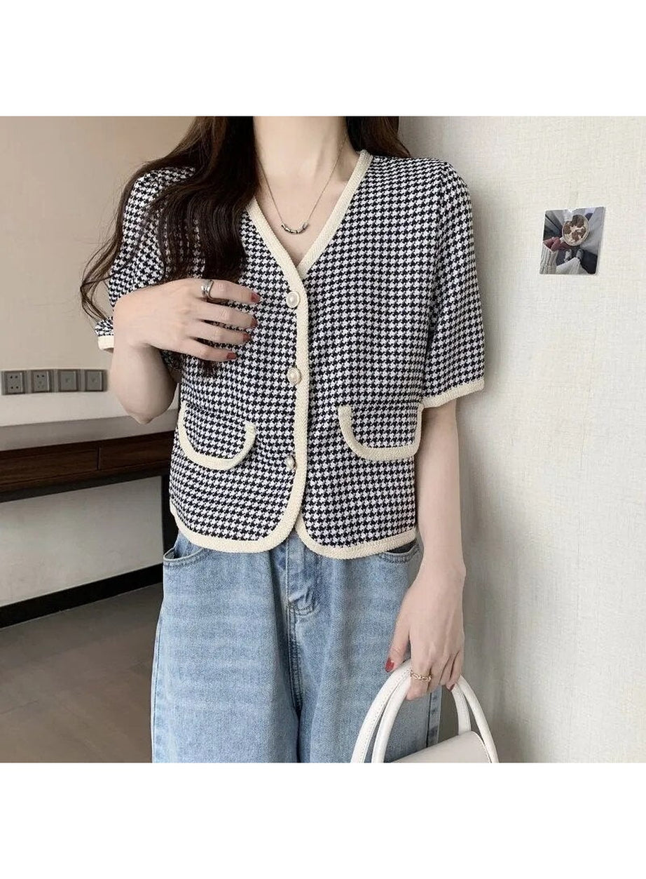 Y2k V-Neck Cropped Shirt