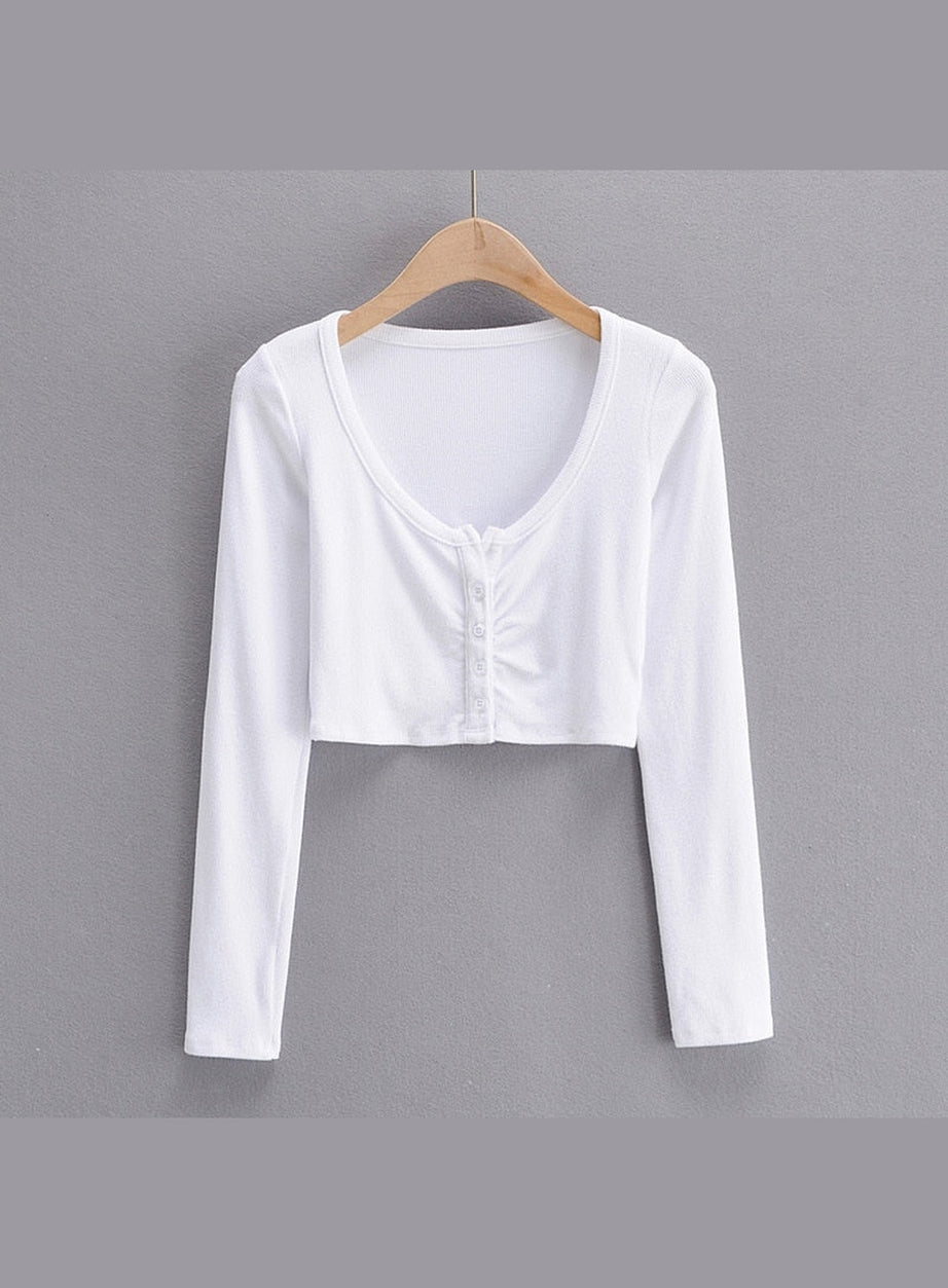 Y2k V-neck Long Sleeve Top