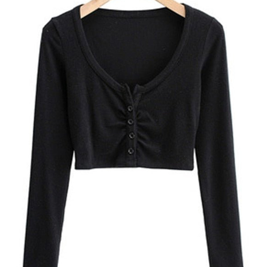 Y2k V-neck Long Sleeve Top