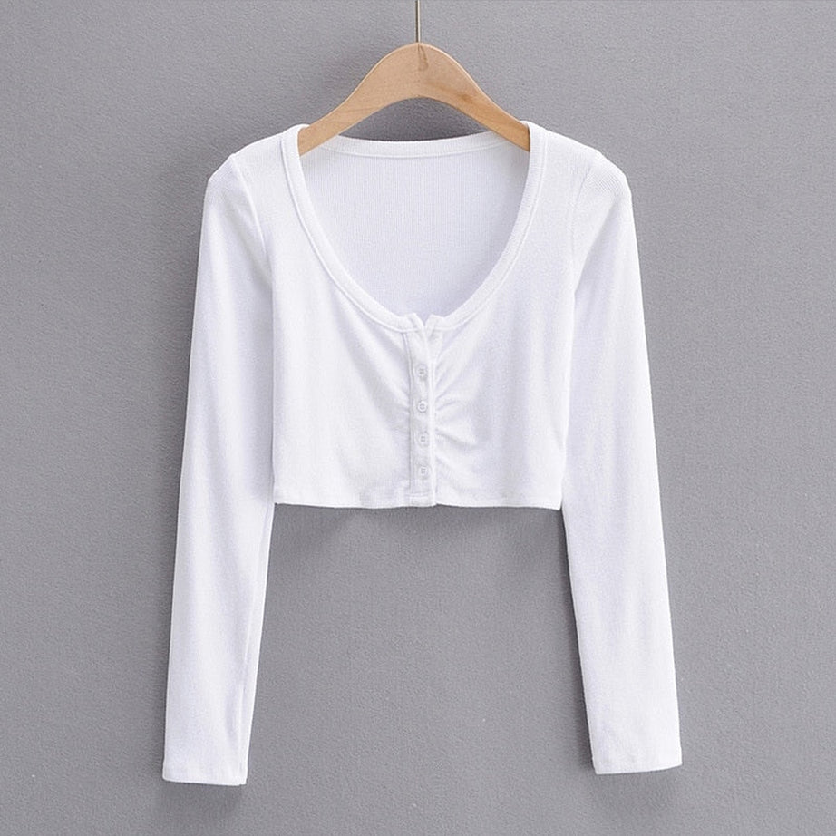 Y2k V-neck Long Sleeve Top