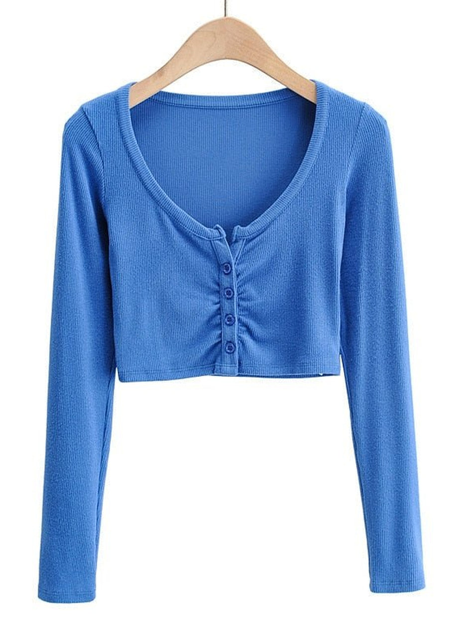 Y2k V-neck Long Sleeve Top