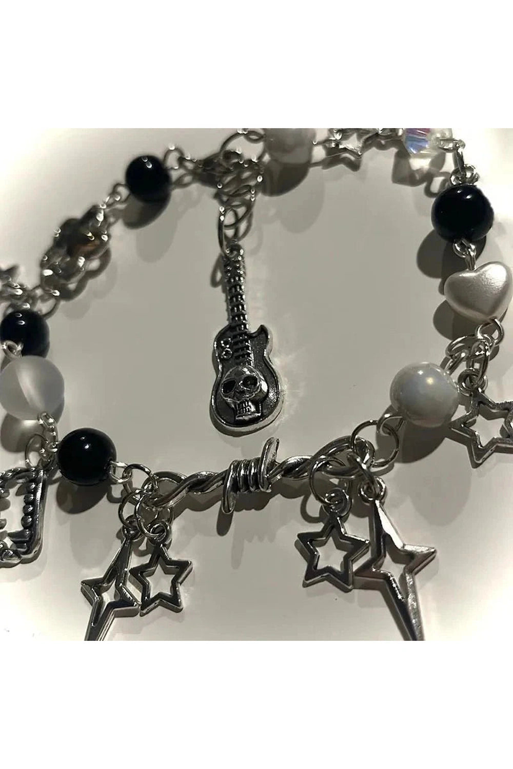 Y2k Vampire Tooth Skull Beaded Bracelet
