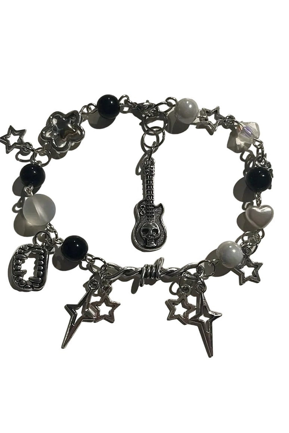 Y2k Vampire Tooth Skull Beaded Bracelet