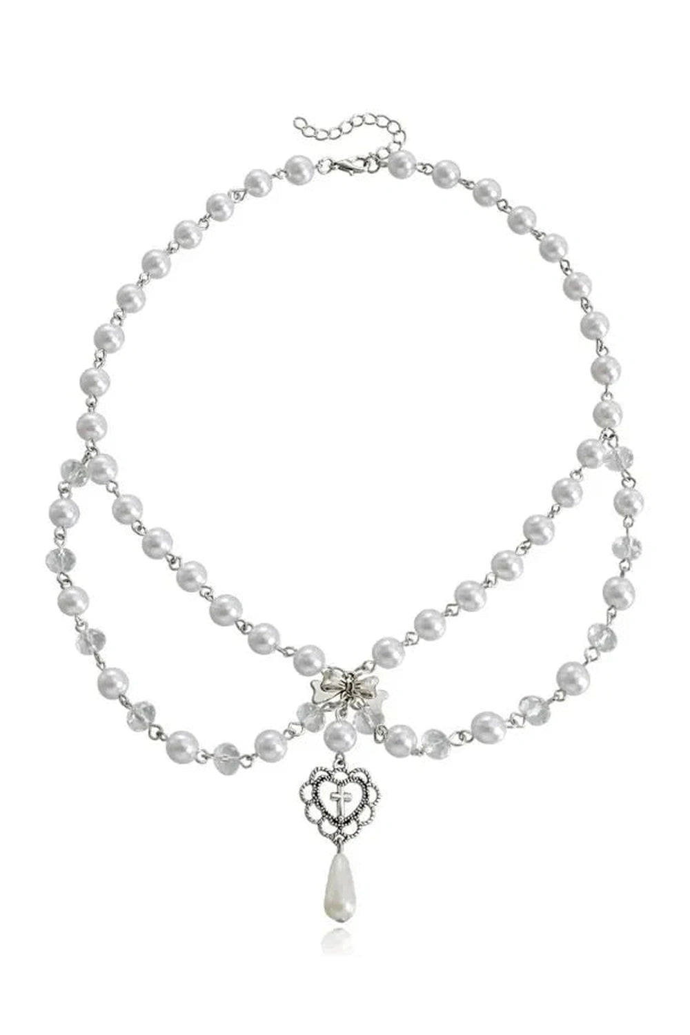 Y2k Victorian Gothic Rosary Pearl Necklace