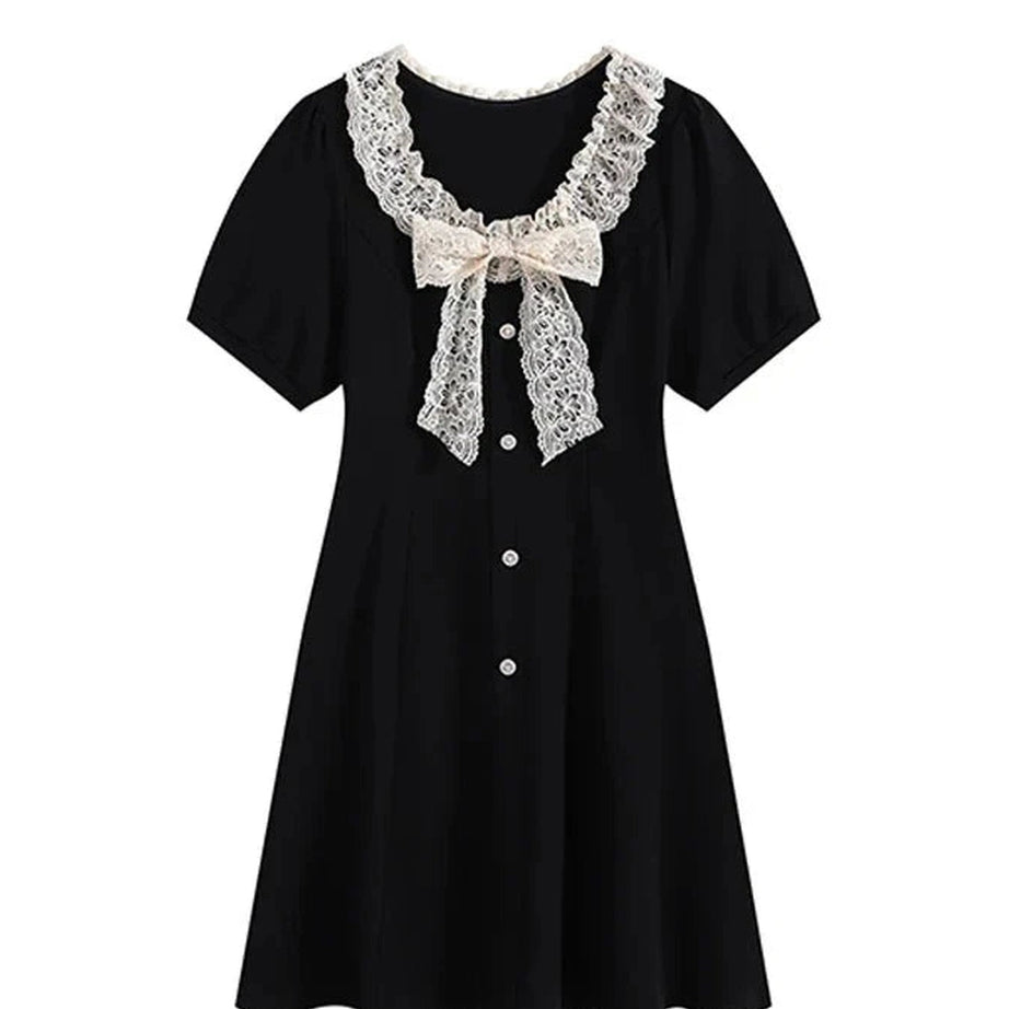 Y2k Victorian Lace Bow Dress