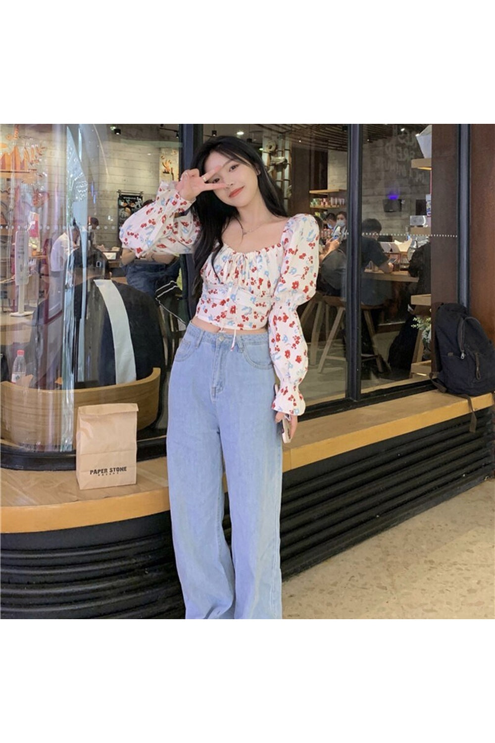 Y2k Vintage Aesthetic Floral Blouse