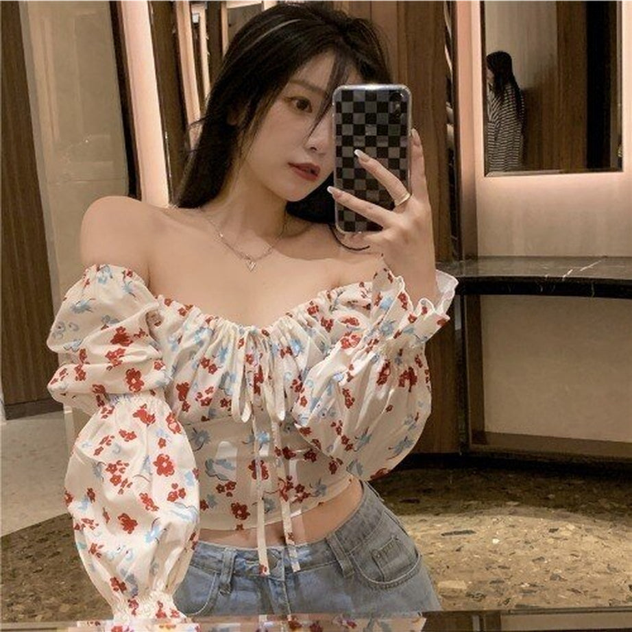 Y2k Vintage Aesthetic Floral Blouse