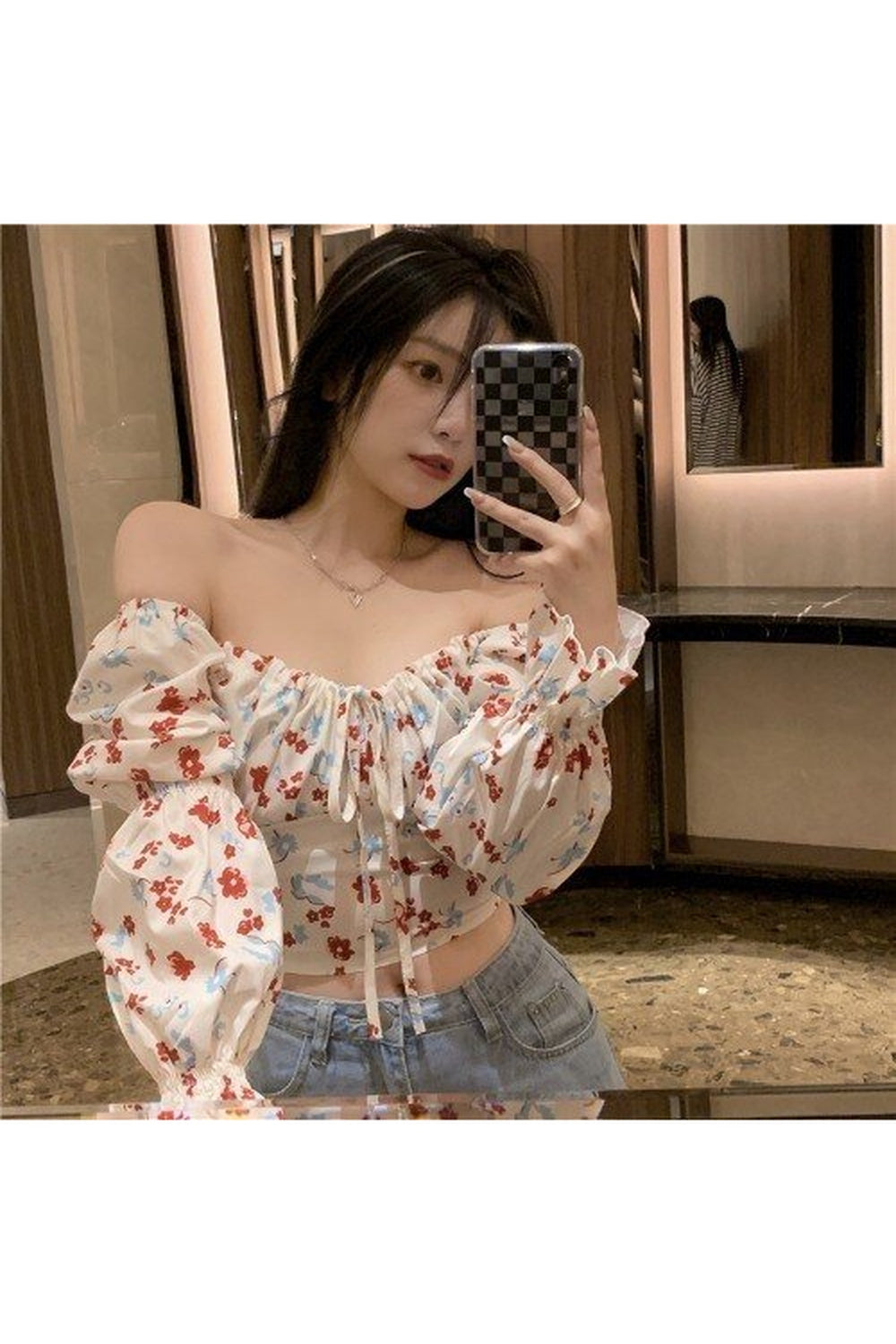 Y2k Vintage Aesthetic Floral Blouse