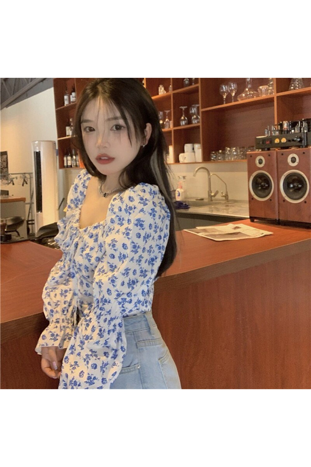 Y2k Vintage Aesthetic Floral Blouse