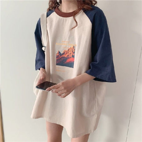 Vintage Aesthetic Long T-shirt - T-shirts