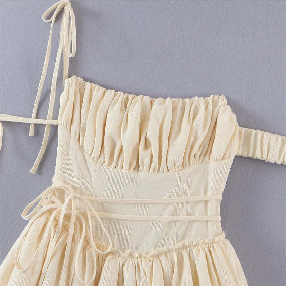 Y2k Vintage Beige Midi Dress