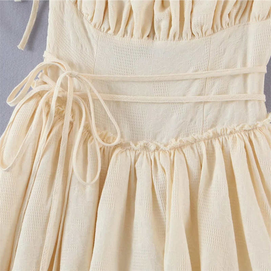 Y2k Vintage Beige Midi Dress