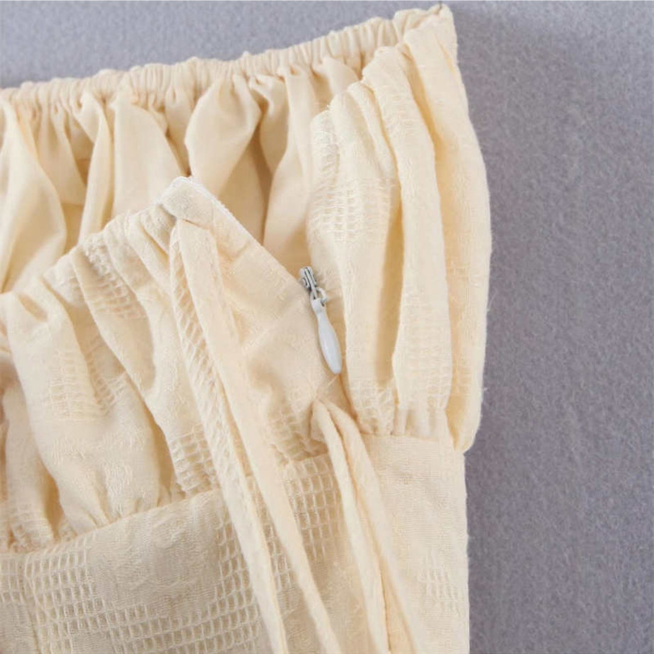 Y2k Vintage Beige Midi Dress